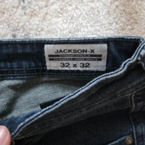 Buffalo David Bitton Men’s Jackson-X Straight Stretch Size 32X32 Dark Blue Jeans - Picture 4 of 11